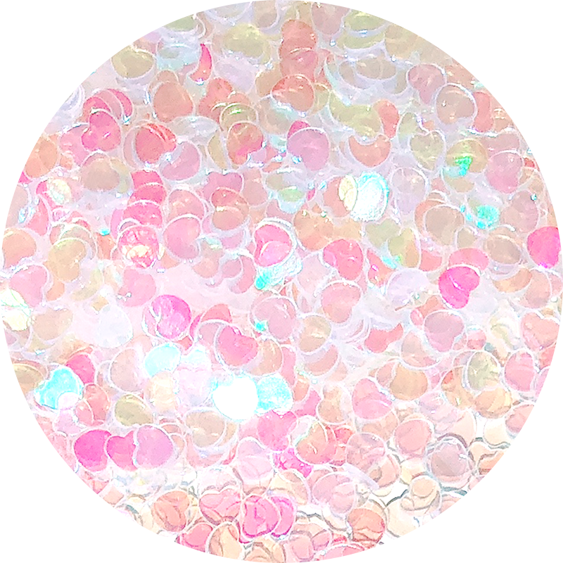 Rainbow(Transparent) Heart Glitter