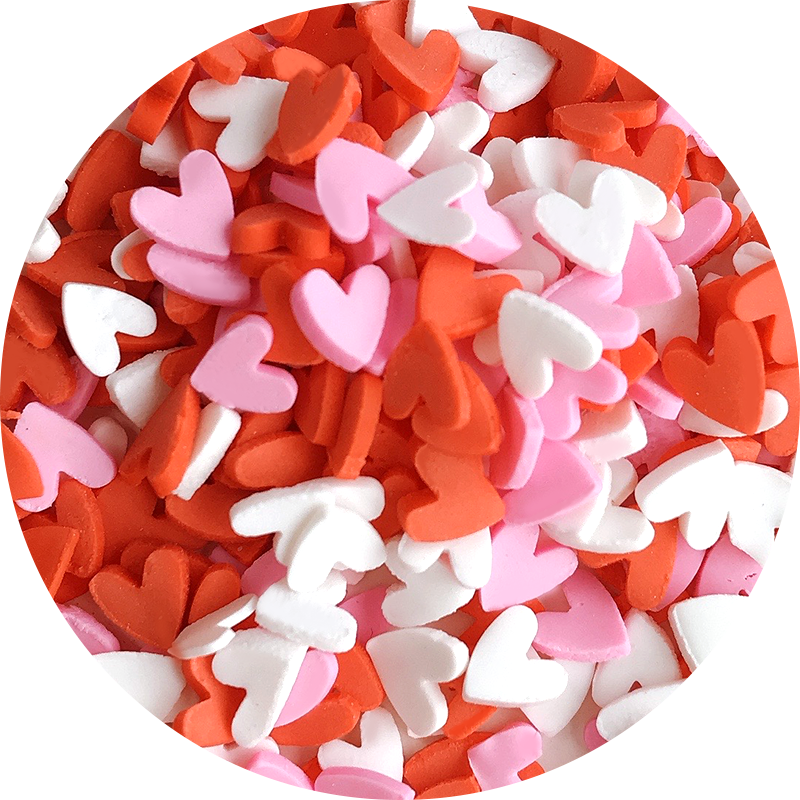 Hearts Fimo slices mix