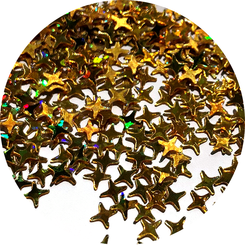 Holographic Gold 4 pointed star Glitter