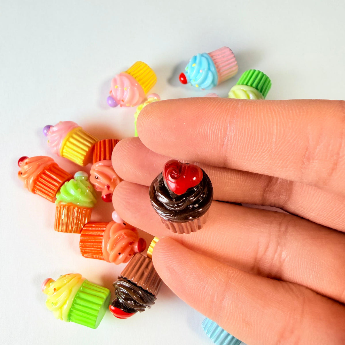 Colorful Mini Cupcake Charms Mix for DIY Crafts