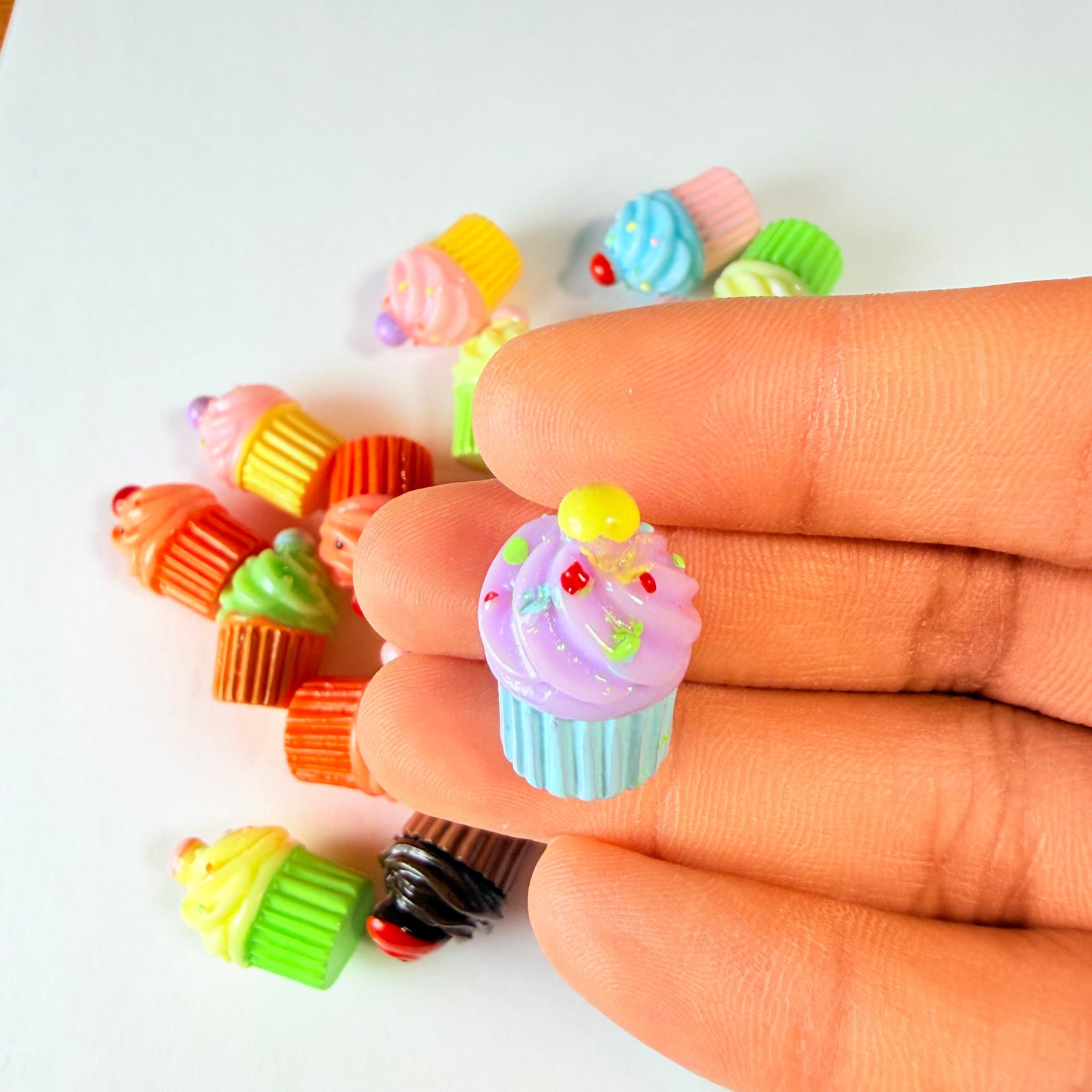 Colorful Mini Cupcake Charms Mix for DIY Crafts