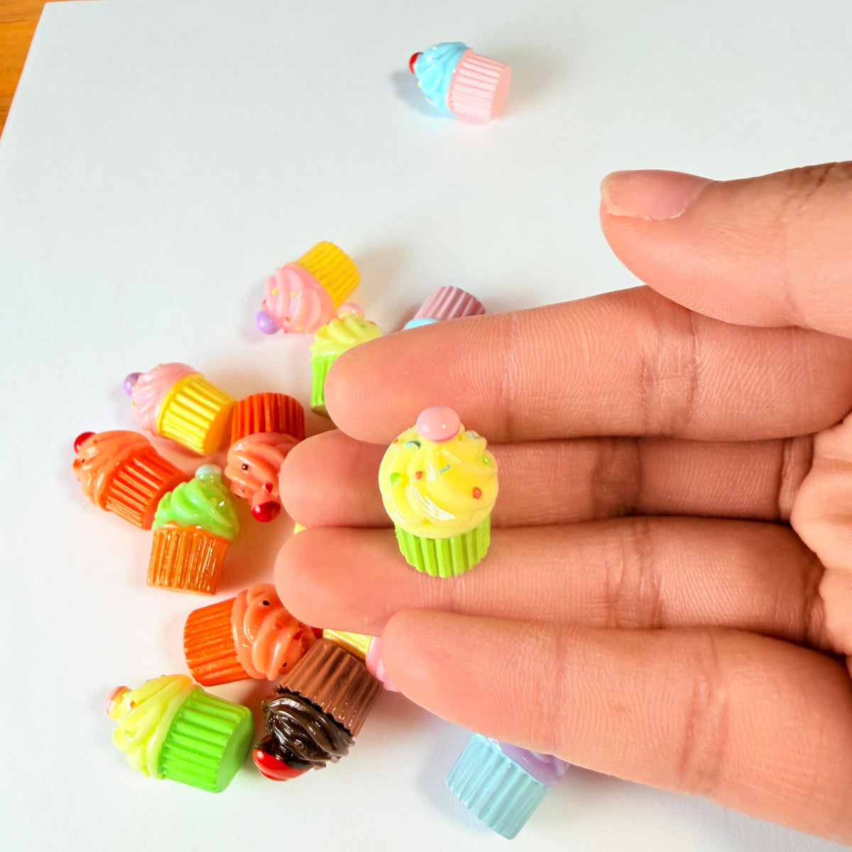 Colorful Mini Cupcake Charms Mix for DIY Crafts