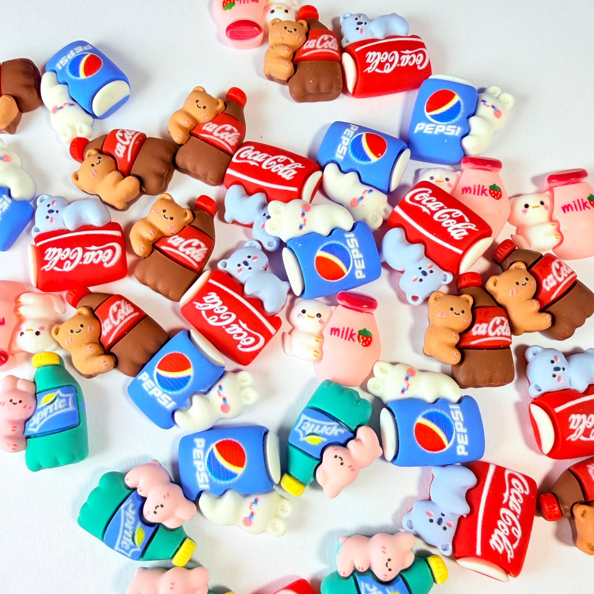 Flat Cute Animal & Soda Charms for DIY Crafts