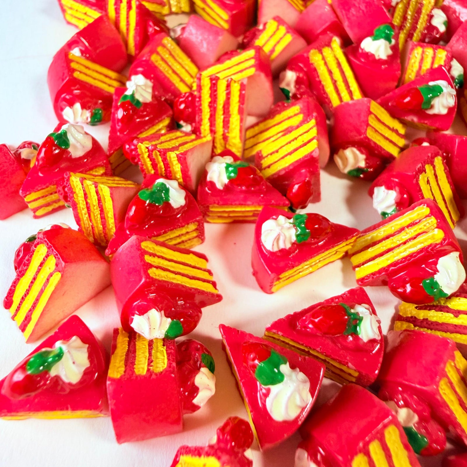 Strawberry Cake Charms for DIY Crafts