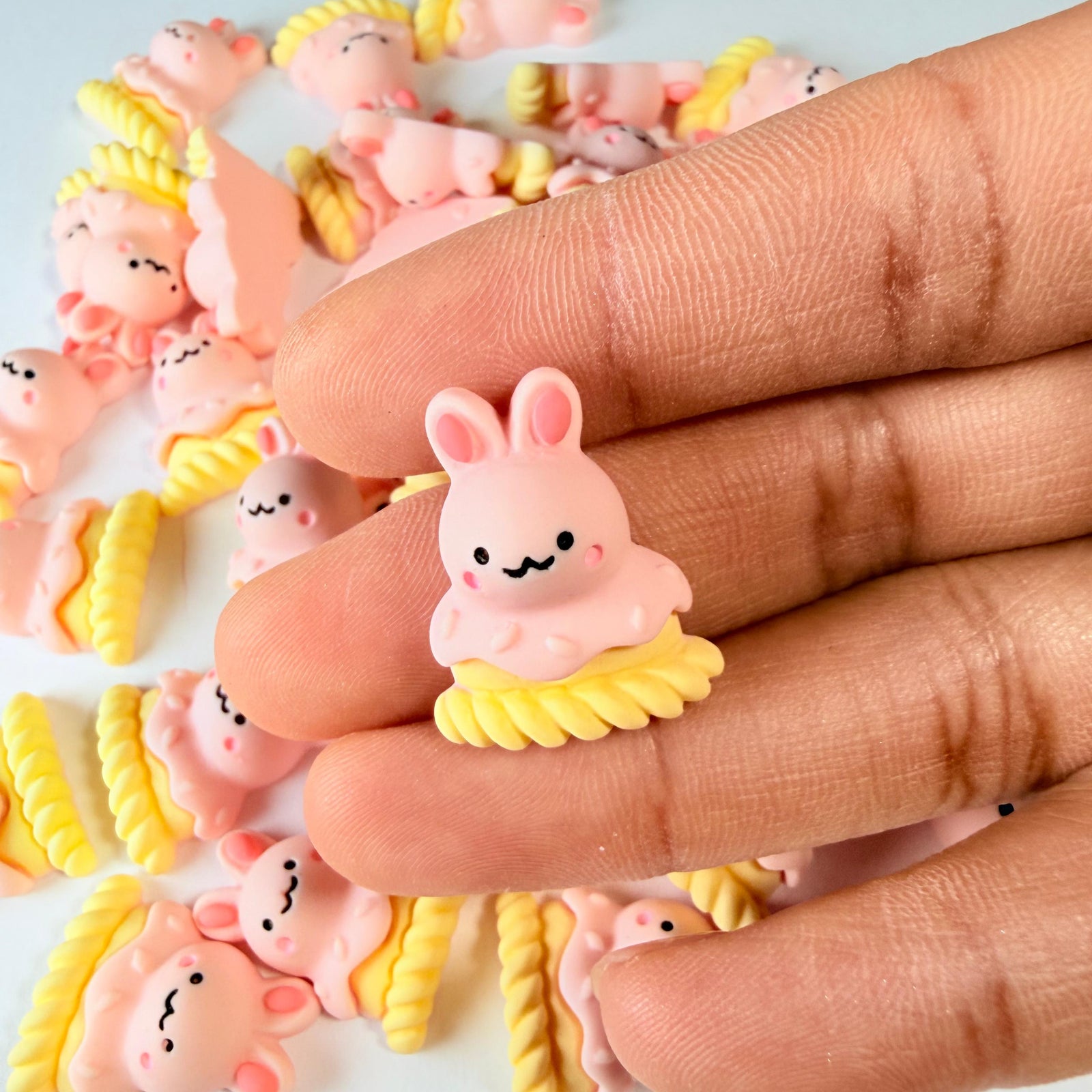 Cream Bunny Charms for DIY Crafts