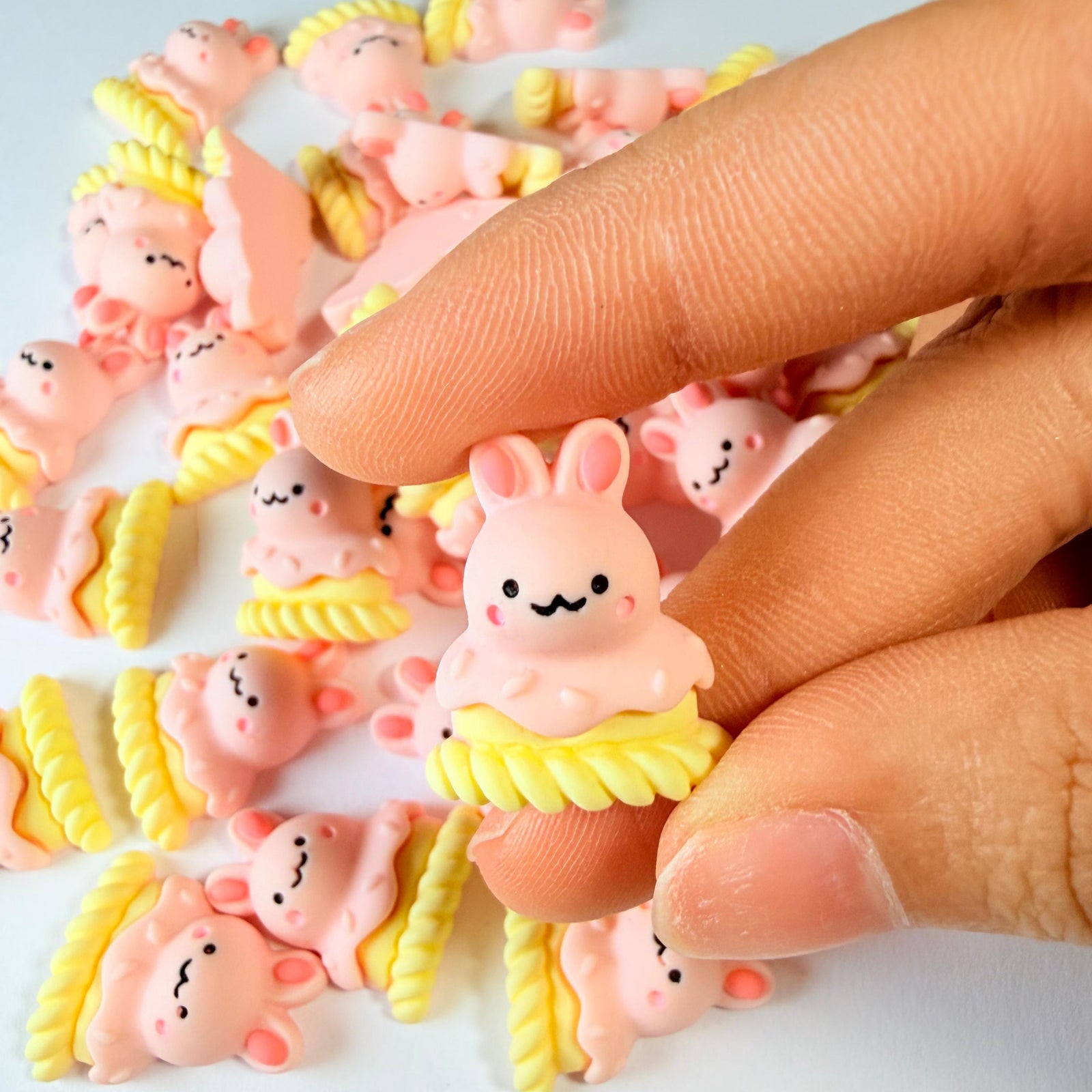 Cream Bunny Charms for DIY Crafts