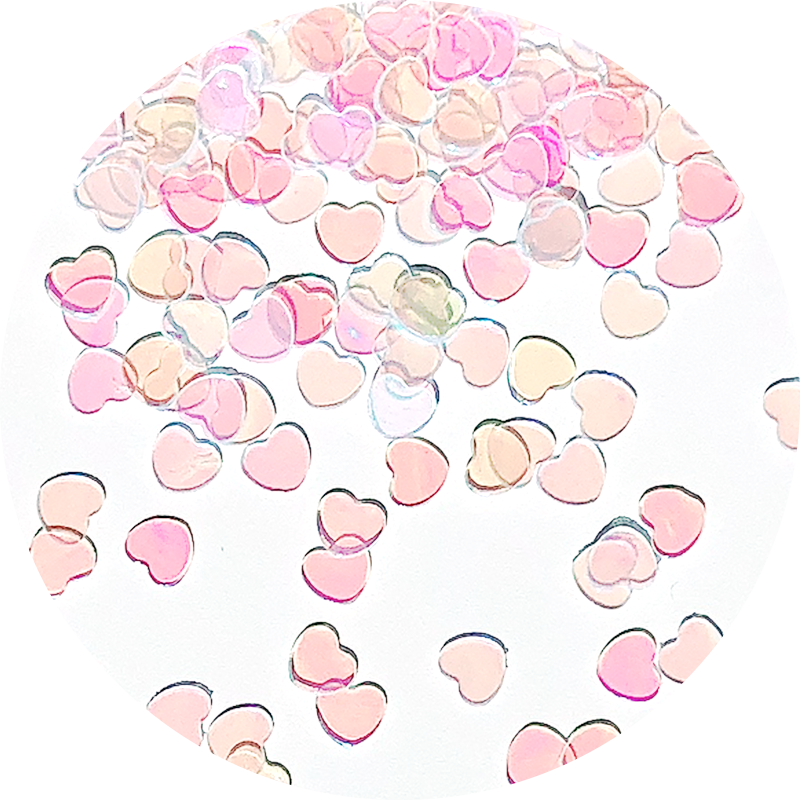 Rainbow(Transparent) Heart Glitter