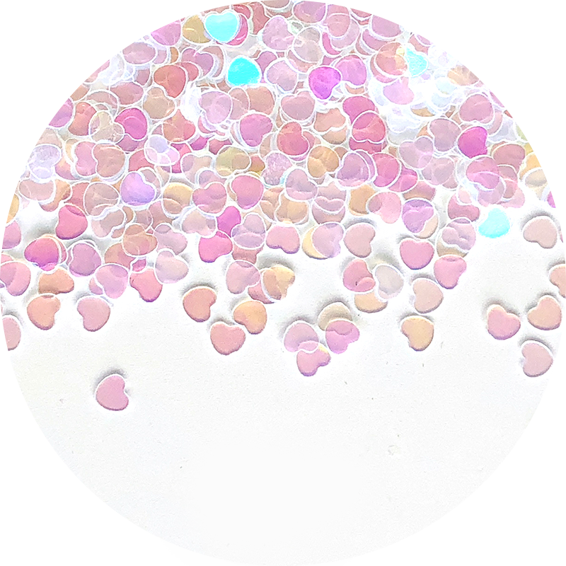 Rainbow(Transparent) Heart Glitter