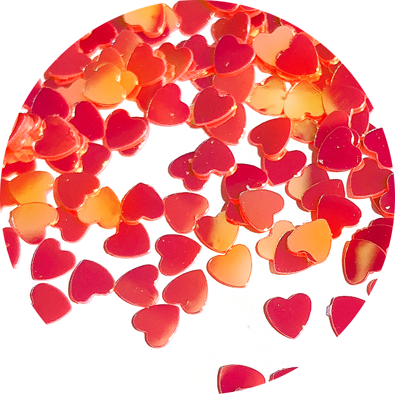 Red(gold shifting) heart glitter