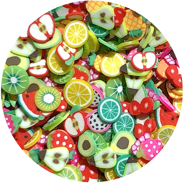 CCINEE Nail Art Slices,3D Assorted Slices Fruit Animal Flower Polymer Clay  Slices for Slime Craft,4500PCS,1/5 Inche