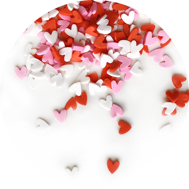 Hearts Fimo slices mix