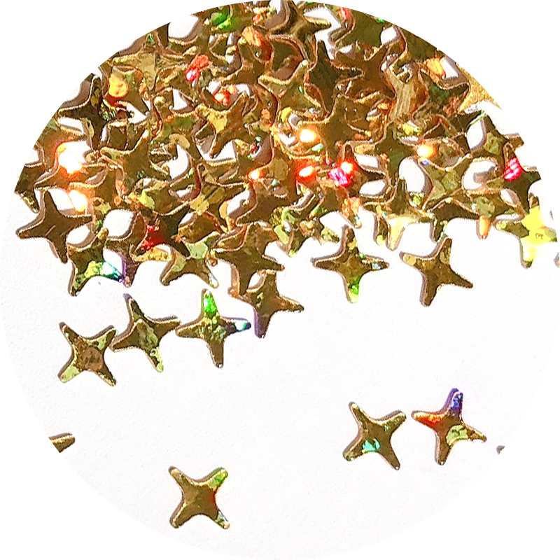 Holographic Gold 4 pointed star Glitter