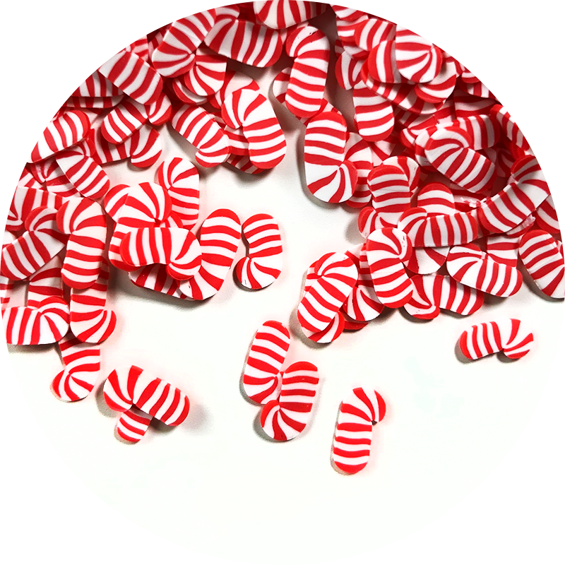 Red Candy canes Fimo Slices