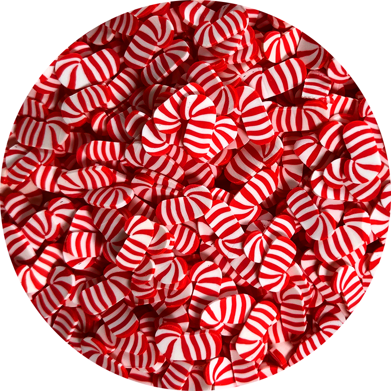 Red Candy canes Fimo Slices